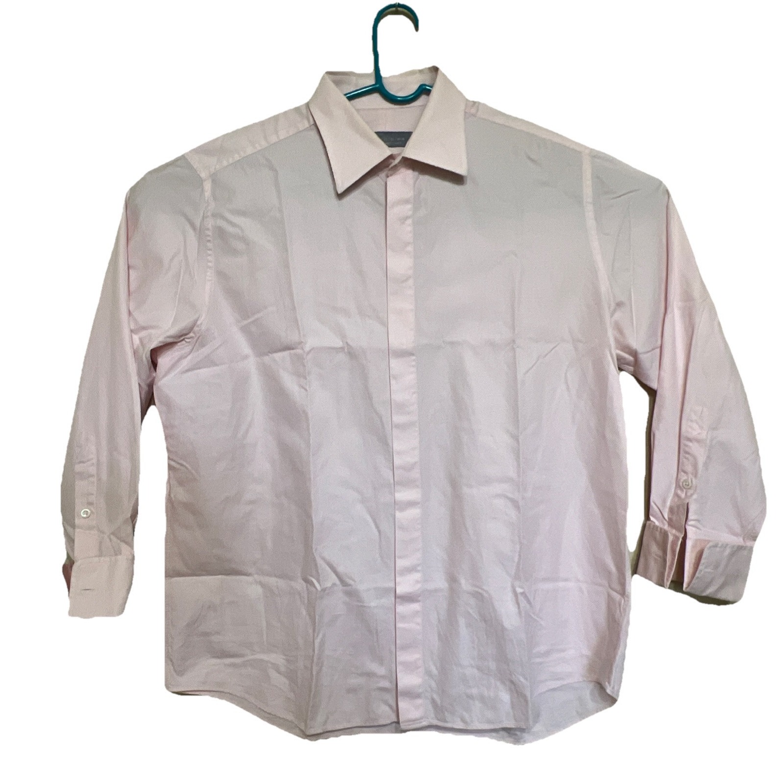 Hickey Freeman Men's Long Sleeve Button Up Shirt Light Pink Trendy Easter